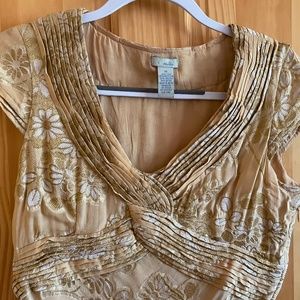 Anthropologie Odille Silk Brocade Top Size 10